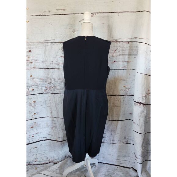 Boss Hugo Boss Darlane Wool Blend Sleeveless Navy Blue Dress Size 14 - Picture 2 of 7